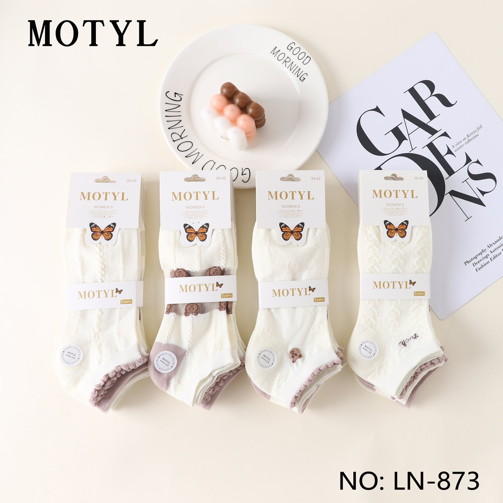 Skarpety damskie Roz 35-42, Mix kolor Paczka 40 szt 1